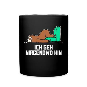 Faul Tier Müde Faultier Statement Zoo Schlafen - Tasse einfarbig - Schwarz - Vorne