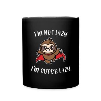 Humorous Sloth Statement Animal Lazy Jungle - Full Colour Mug - black - Front