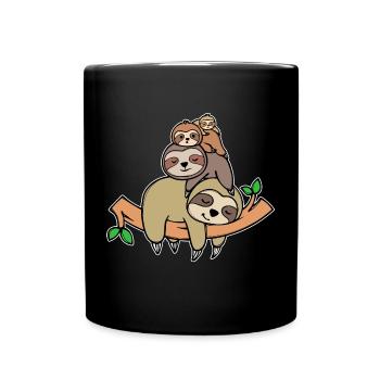 Déclaration de paresseux Animal paresseux Fatigué Sleeping Zoo - Mug uni - noir - Devant