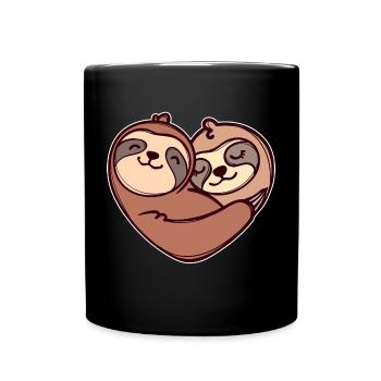 Cœur paresseux sommeil mammifères habitants de la jungle - Mug uni - noir - Devant