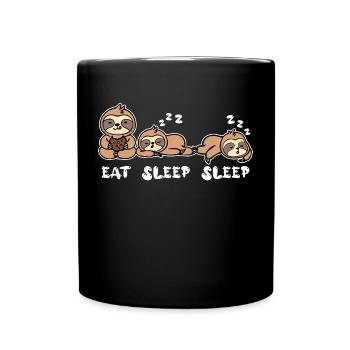 Cool Vegetarier Relax Faultier Langschläfer Spruch - Tasse einfarbig - Schwarz - Vorne