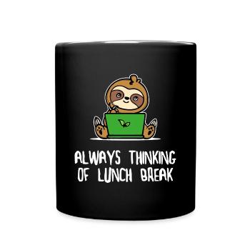Sloth Lazy Animal Statement Vegetarian Mammal - Full Colour Mug - black - Front