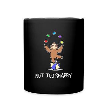 Tier Lustig Faultier Statement Zoo Urwaldbewohner - Tasse einfarbig - Schwarz - Vorne