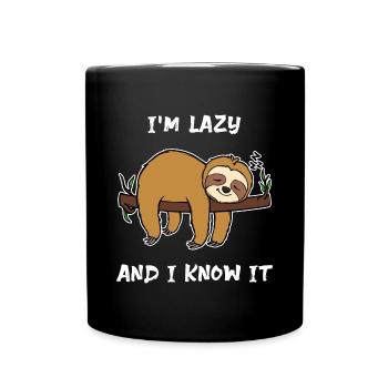 Tier Faultier Statement Faul Schlafen Dschungel - Tasse einfarbig - Schwarz - Vorne