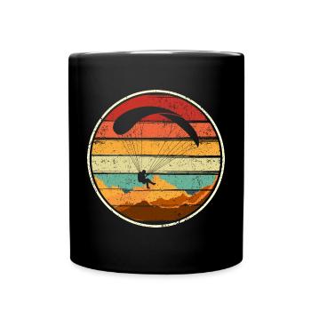 Sunset Surfer Badge Circle - Full Colour Mug - black - Front