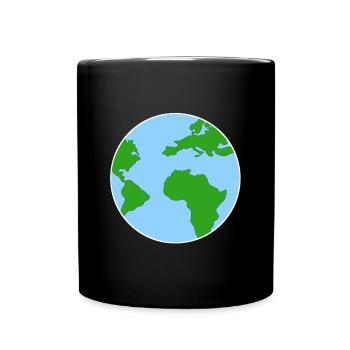 Welt - Tasse einfarbig - Schwarz - Vorne