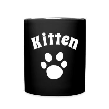 Kitten, Tier tatzen, Stubentiger - Tasse einfarbig - Schwarz - Vorne