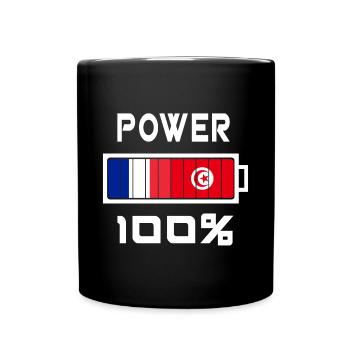 Tunesien und Frankreich Power 100% - Tasse einfarbig - Schwarz - Vorne