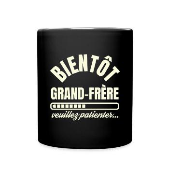 Bientôt Grand Frère - Mug uni - noir - Devant
