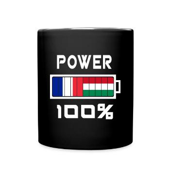 La Hongrie et France Power 100 % - Mug uni - noir - Devant