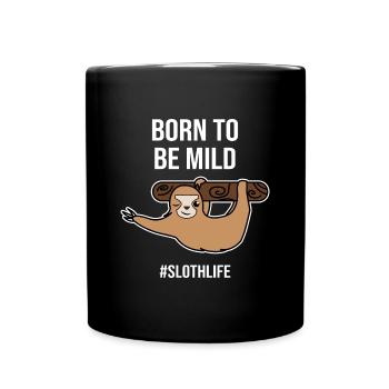 Urwaldbewohner Tier Cool Faultier Statement - Tasse einfarbig - Schwarz - Vorne