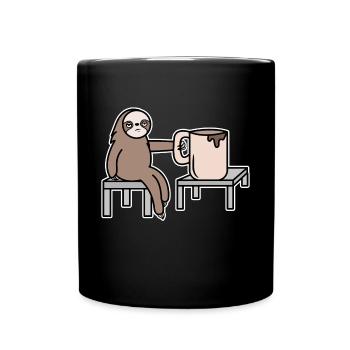 mammal late riser sloth mammal lazy - Full Colour Mug - black - Front