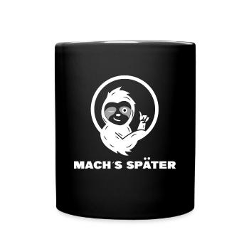 Faultier Säugetier Statement Faul Dschungel Tier - Tasse einfarbig - Schwarz - Vorne