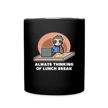 Lazy Animal Jungle Zoo Sloth Statement Jungle - Full Colour Mug - black - Front