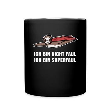 Faul Relax Faultier Chillen Spruch Zoo Säugetier - Tasse einfarbig - Schwarz - Vorne