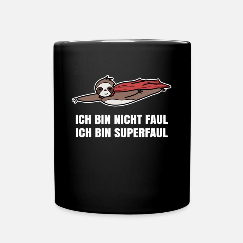 Lazy Relax Sloth Chill Saying Zoo Mammal - Full Colour Mug - black
