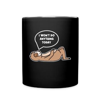 Urwaldbewohner Chillen Faultier Faul Zoo Statement - Tasse einfarbig - Schwarz - Vorne
