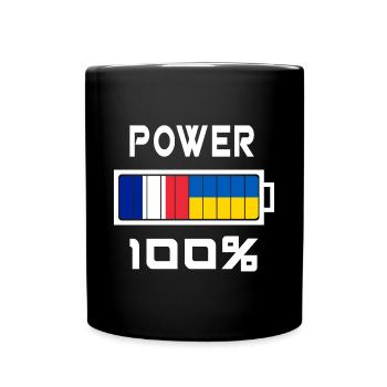 L'Ukraine et la France Power 100 % - Mug uni - noir - Devant
