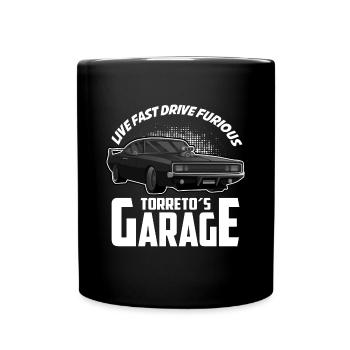 Toretto's Garage | Tuner Workshop - Full Colour Mug - black - Front