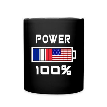 The U.S. and France power 100% - Full Colour Mug - black - Front
