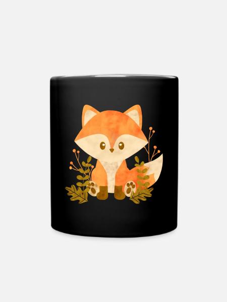 Süßer Fuchs - Tasse einfarbig - Schwarz