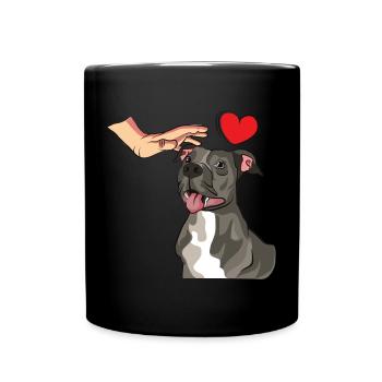 American Staffordshire Bull Terrier Staffy Dog - Full Colour Mug - black - Front