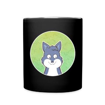 Wolf - Tasse einfarbig - Schwarz - Vorne