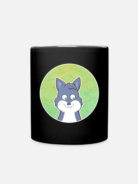 Wolf - Tasse einfarbig - Schwarz