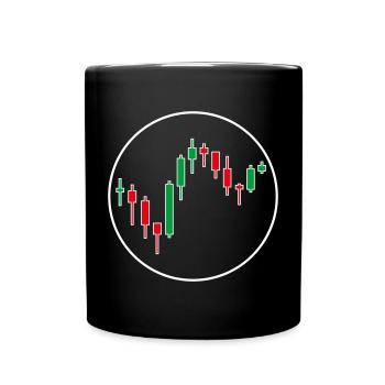Trading Forex Chart Design - Tasse einfarbig - Schwarz - Vorne