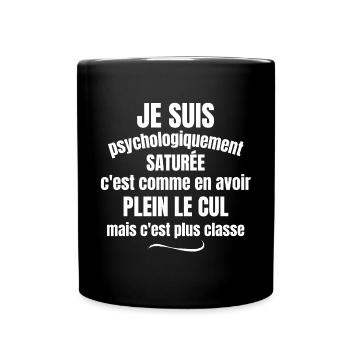 je suis fatiguée, besoin de repos, pas du matin - Mug uni - noir - Devant