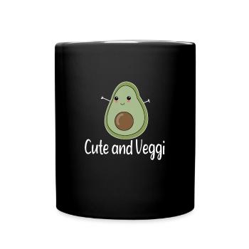 Avocat mignon et végétarien - Mug uni - noir - Devant
