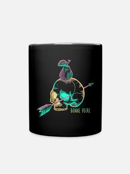 Skull pear yellow - Mug uni - noir