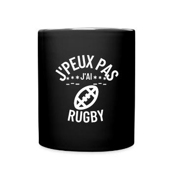 Ich kann nicht Rugby haben - Tasse einfarbig - Schwarz - Vorne
