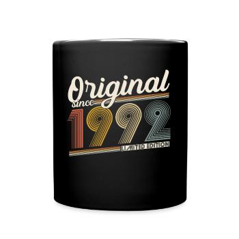 1992 Original Jahrgang Vintage Geburtstag Retro - Tasse einfarbig - Schwarz - Vorne