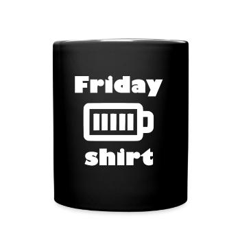 Das lustige Freitags Shirt - Tasse einfarbig - Schwarz - Vorne
