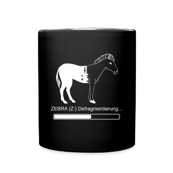 Zebra Defragmentierung - Admin - Informatiker - Tasse einfarbig - Schwarz - Vorne