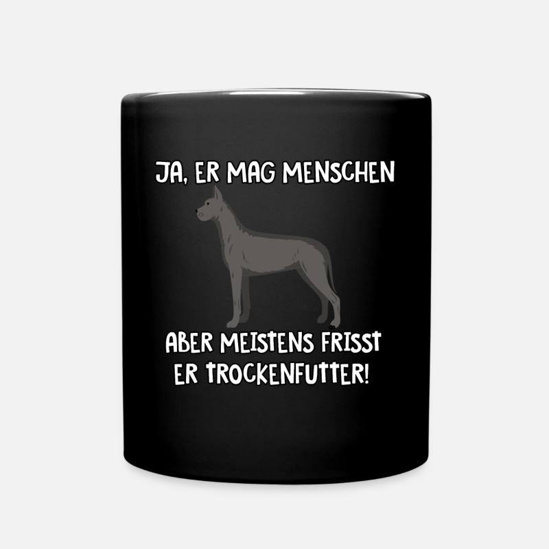 Ja er mag Menschen Dogge - Tasse einfarbig - Schwarz
