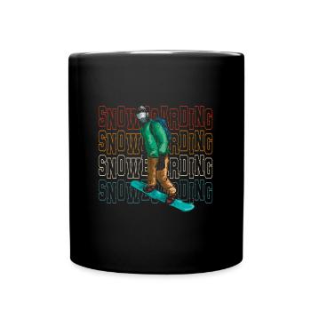 Snowboarding Ski - Tasse einfarbig - Schwarz - Vorne