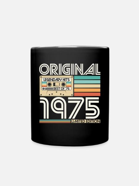 1975 vintage retro vintage birthday gift - Full Colour Mug - black