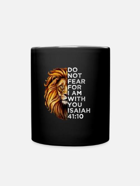 Fürchte dich nicht, denn ich bin mit dir Jesaja 41,10 Bibel - Tasse einfarbig - Schwarz