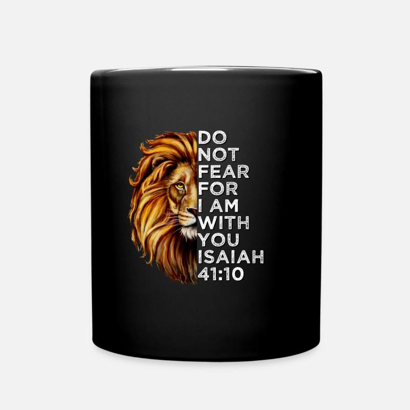 Fürchte dich nicht, denn ich bin mit dir Jesaja 41,10 Bibel - Tasse einfarbig - Schwarz
