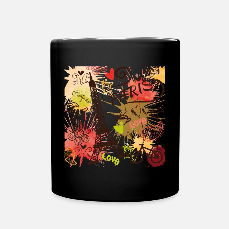 Eiffelturm Paris mit Liebe aus Frankreich und den - Tasse einfarbig - Schwarz