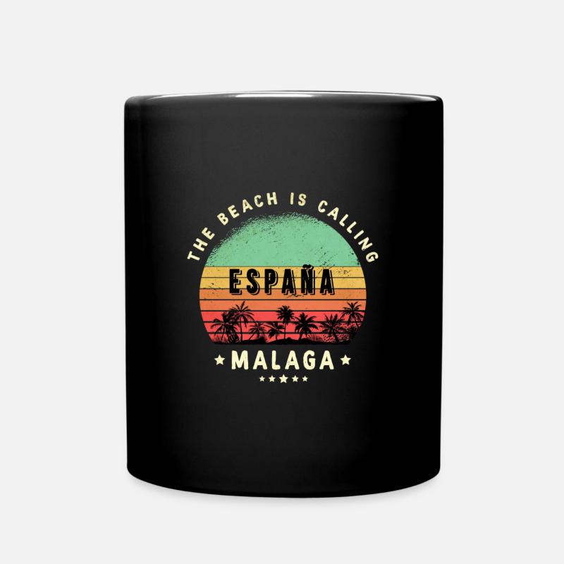 Design de plage de Malaga, Espagne - Mug uni - noir