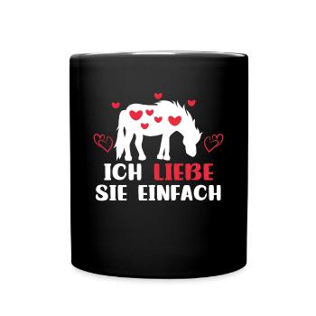 Pferdeliebe Herz Islandpferde Statement Araber - Tasse einfarbig - Schwarz - Vorne