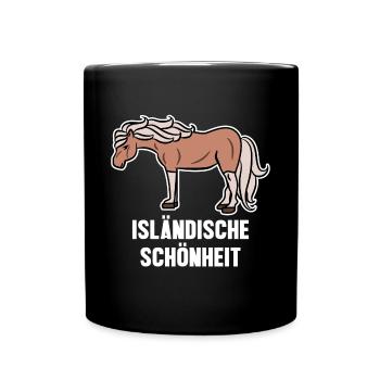 Islandpferde Pferdenarr Pferdeliebe Statement - Tasse einfarbig - Schwarz - Vorne