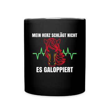 Cool Haflinger Islandpferde Galopp Statement - Tasse einfarbig - Schwarz - Vorne