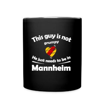 Daheim in Mannheim - Tasse einfarbig - Schwarz - Vorne