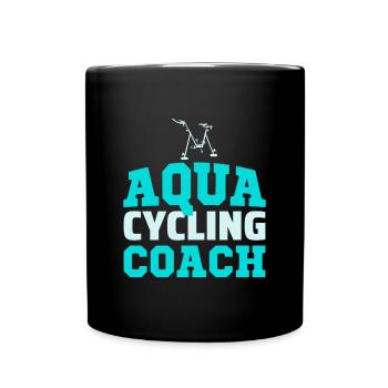 Aqua Cycling Swimming Pool Fitness Training Coach - Full Colour Mug - black - Front