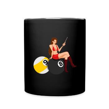 Snooker Pool Billard - Tasse einfarbig - Schwarz - Vorne