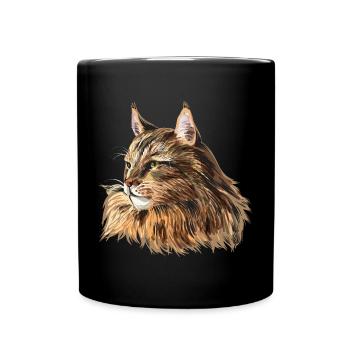 Maine Coon Cat - Mug uni - noir - Devant